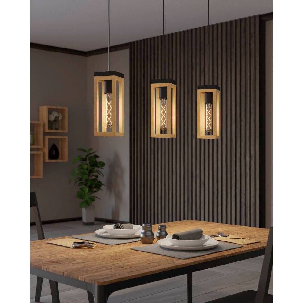 Suspension Eglo NAFFERTON Écru, Noir, 3 lumières main product photo