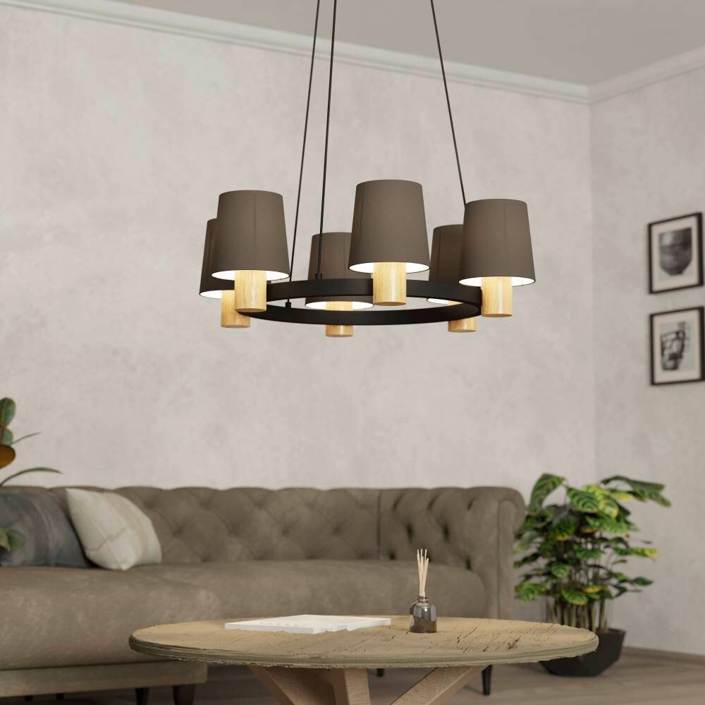 Suspension Eglo EDALE Écru, Noir, 6 lumières main product photo