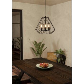 Suspension Eglo TARLE Noir, 3 lumières