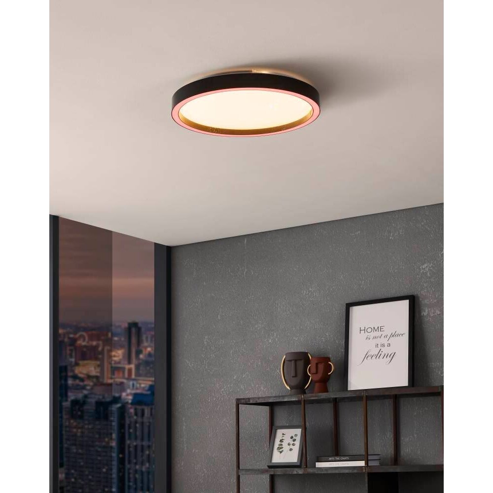 Plafonnier Eglo MONTEMORELOS-Z LED Noir, 1 lumière, Changeur de couleurs main product photo