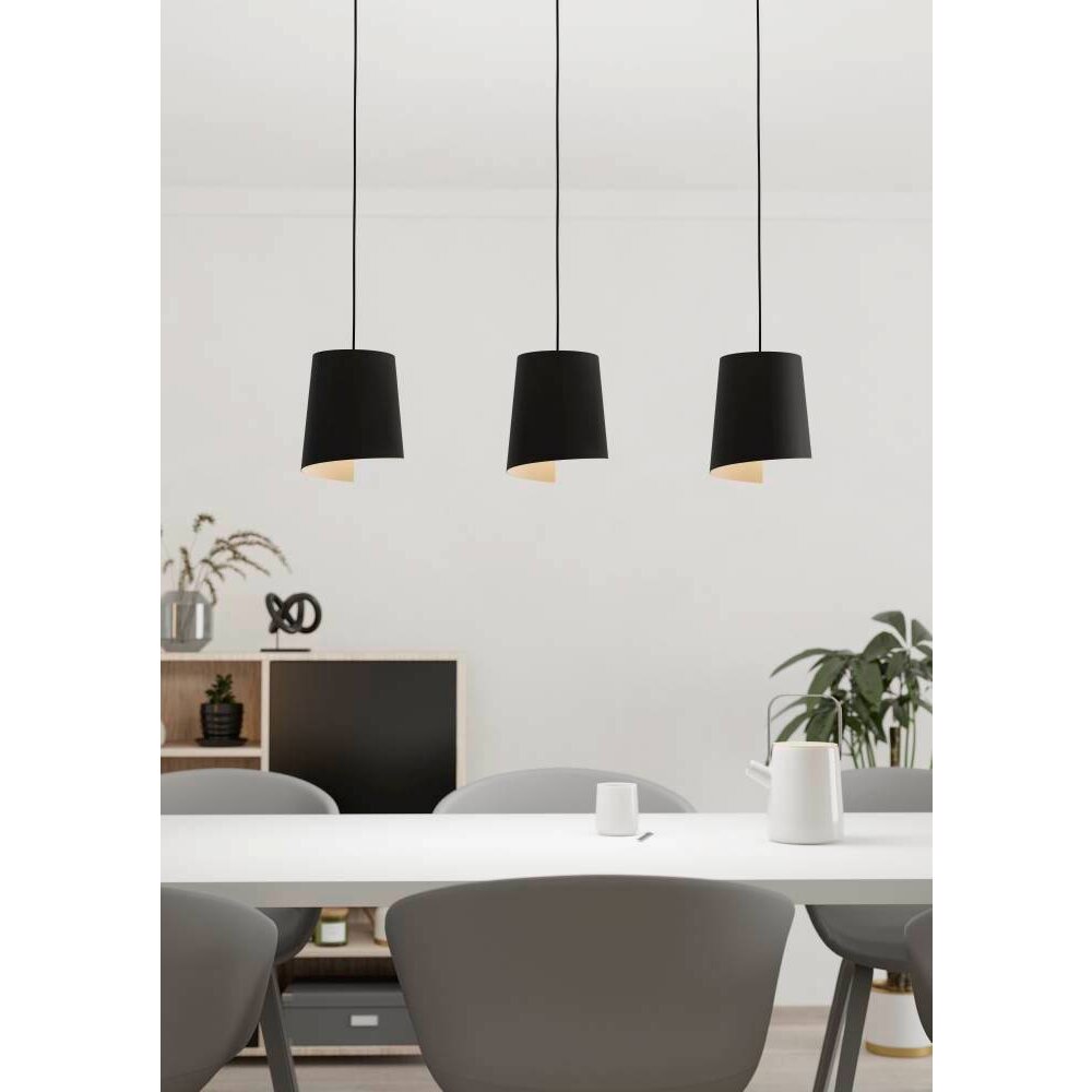 Suspension Eglo BOLIVIA Noir, 3 lumières main product photo