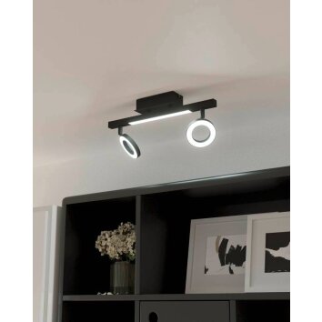 Plafonnier Eglo CARDILLIO LED Noir, 3 lumières