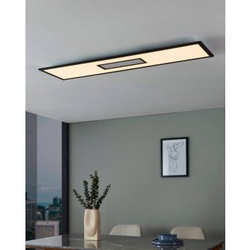 Plafonnier Eglo BORDONARA LED Noir, Blanc, 1 lumière, Télécommandes