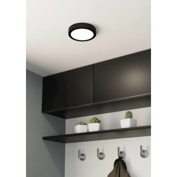 Plafonnier Eglo FUEVA LED Noir, 1 lumière Plafonnier Eglo FUEVA LED Noir, 1 lumière