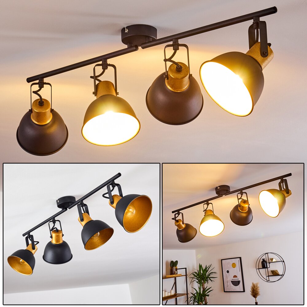 Plafonnier Blackburn Noir doré, 4 lumières main product photo