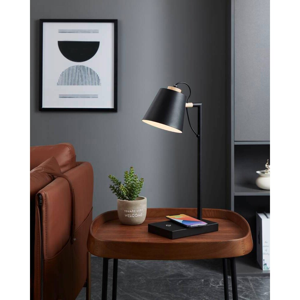 Lampe de table Eglo LACEY-QI LED Brun, Noir, 1 lumière main product photo