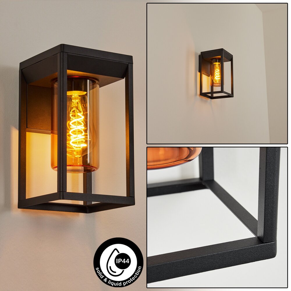 Applique murale d'extérieur Palanga Noir, 1 lumière main product photo