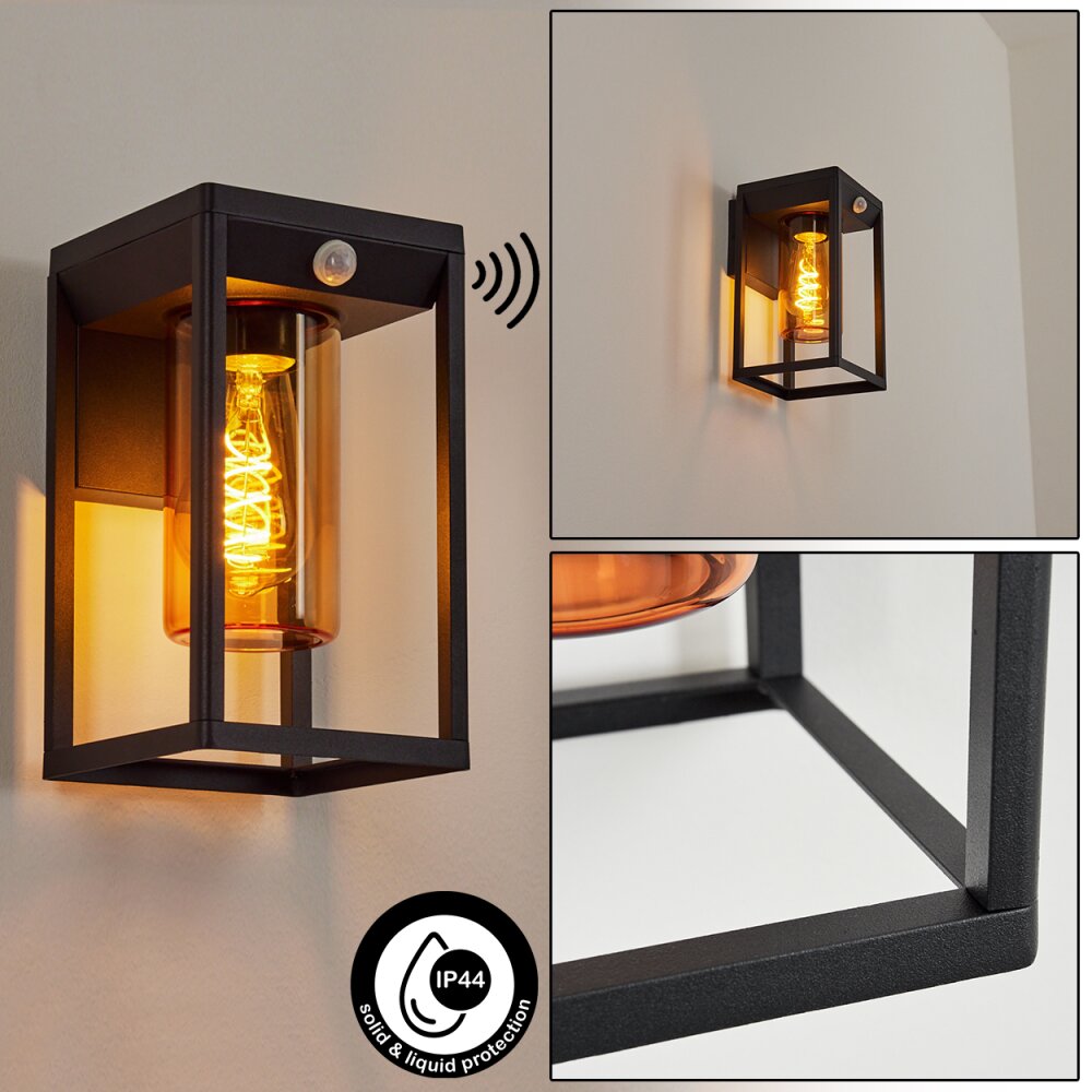 Applique murale d'extérieur Palanga Noir, 1 lumière main product photo