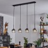 Suspension Verre 15 cm Koyoto Clair, Fumé, 4 lumières