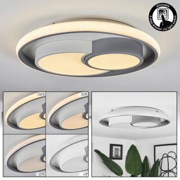 Plafonnier  Casqueira LED Gris, Blanc, 1 lumière