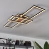 Plafonnier  Longos LED Brun, Couleur bois, Noir, 1 lumière