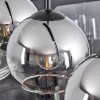 Suspension Verre 15 cm Koyoto Chrome, Clair, Fumé, 5 lumières