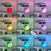 Plafonnier  Sanchequias LED Chrome, 1 lumière, Télécommandes, Changeur de couleurs