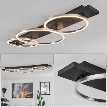 Plafonnier  Pompu LED Noir, 3 lumières