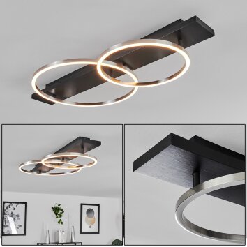 Plafonnier  Pompu LED Noir, 2 lumières