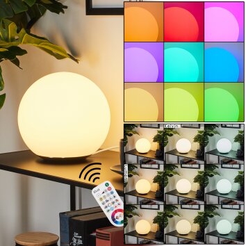 Lampe de table  Loural LED Nickel mat, 1 lumière, Télécommandes, Changeur de couleurs