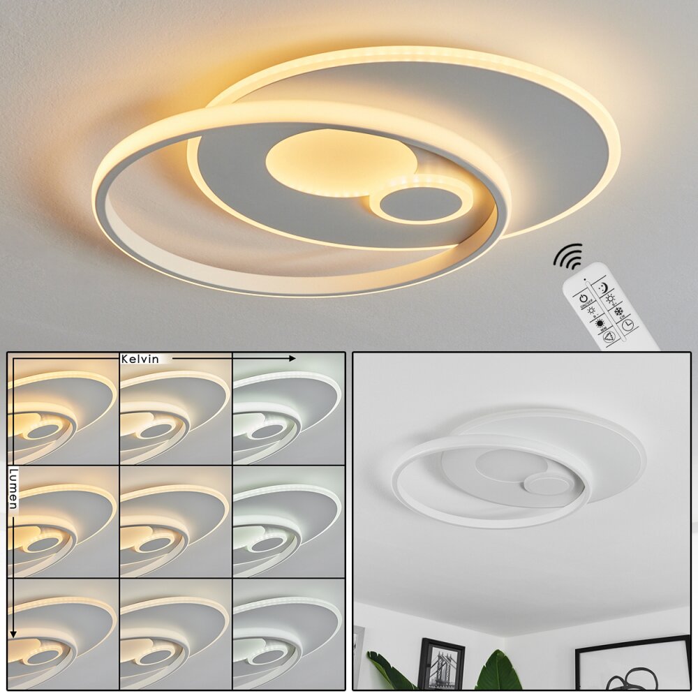 Plafonnier Selim LED Blanc, 1 lumière, Télécommandes main product photo