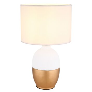 Lampe de table Globo VALENTINO Or, Blanc, 1 lumière