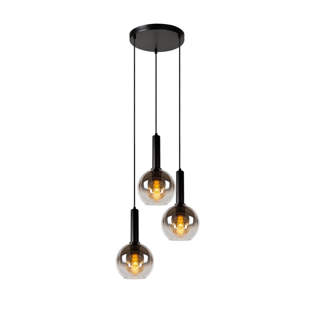 Suspension Lucide MARIUS Noir, 3 lumières main product photo