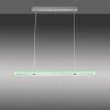 Suspension Leuchten-Direkt FELIX60 LED Acier brossé, 2 lumières, Télécommandes, Changeur de couleurs