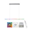 Suspension Leuchten-Direkt FELIX60 LED Acier brossé, 2 lumières, Télécommandes, Changeur de couleurs