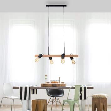 Suspension Leuchten-Direkt CANOP Écru, Noir, 4 lumières