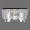 Plafonnier Leuchten-Direkt KEMAL2.0 LED Acier brossé, 68 lumières, Télécommandes, Changeur de couleurs