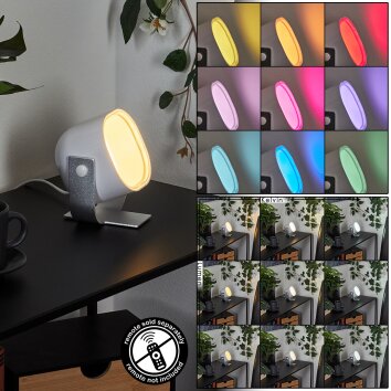 Lampe de table  Ledo Argenté, 1 lumière, Changeur de couleurs