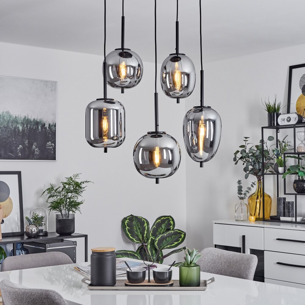 Suspension  Verbania Noir, 5 lumières main product photo