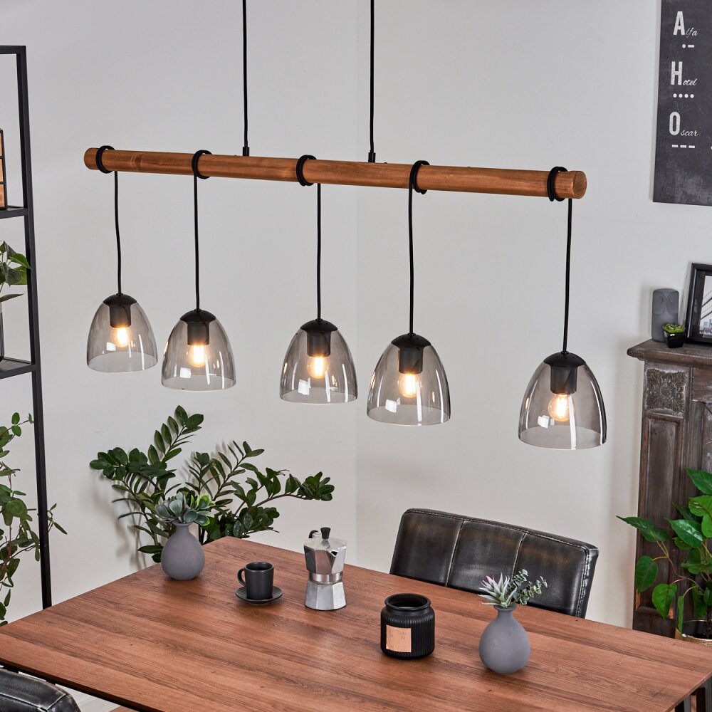Suspension Afurada Écru, Noir, 5 lumières main product photo