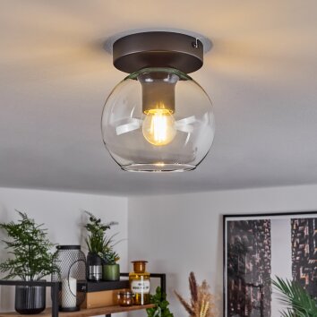 Suspension Verre 15 cm Koyoto Clair, 1 lumière Suspension Verre 15 cm Koyoto Clair, 1 lumière