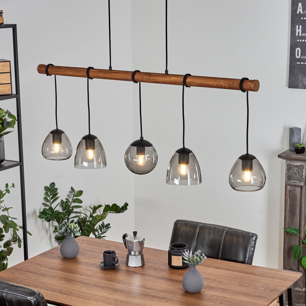 Suspension Afurada Écru, Noir, 5 lumières main product photo