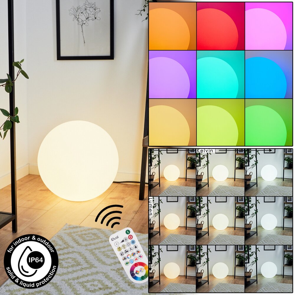 boule lumineuse iDual Diana LED Nickel mat, 1 lumière, Télécommandes, Changeur de couleurs main product photo