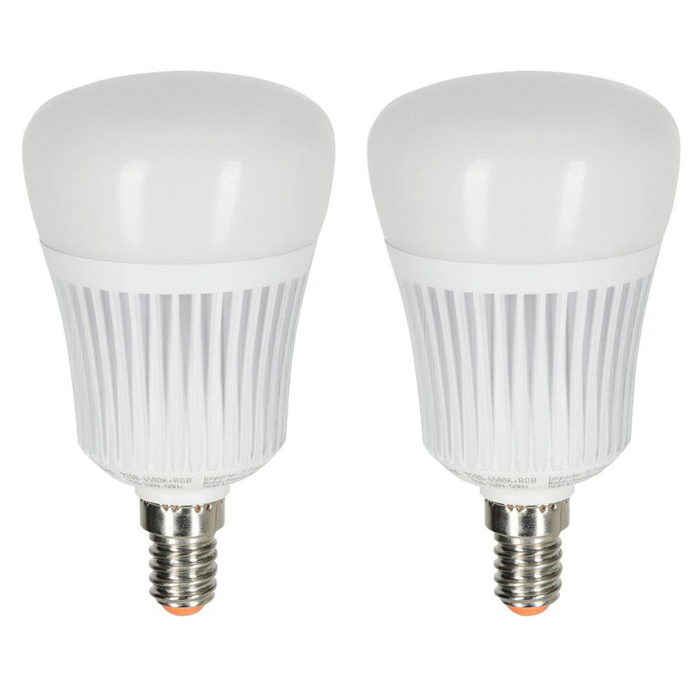 Lot de 2 ampoules E14 led color avec télécommande iDual Blanc