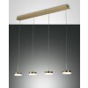 Suspension Fabas Luce Dunk LED Laiton, 4 lumières Suspension Fabas Luce Dunk LED Laiton, 4 lumières