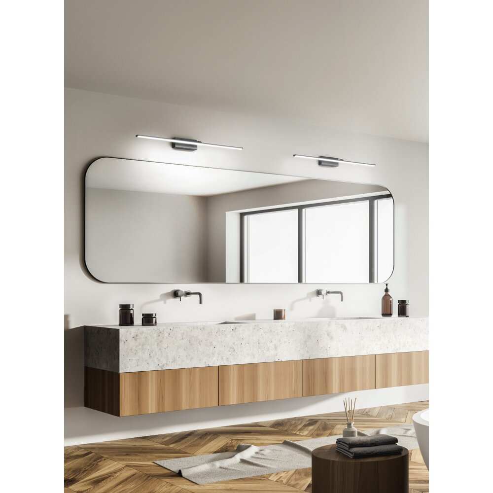 lampe miroir Morges LED Chrome, Blanc H3550168