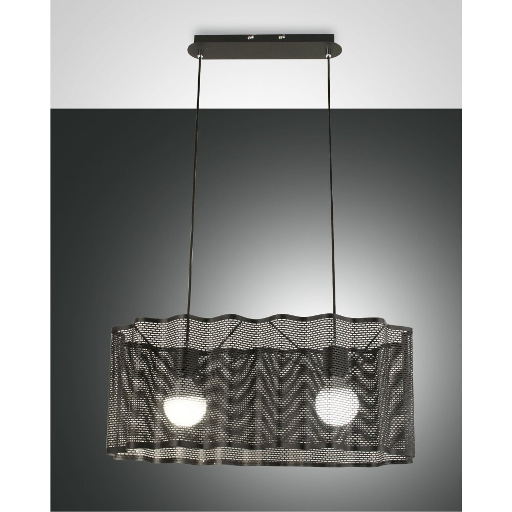 Suspension Fabas Luce Glicine Noir, 2 lumières main product photo