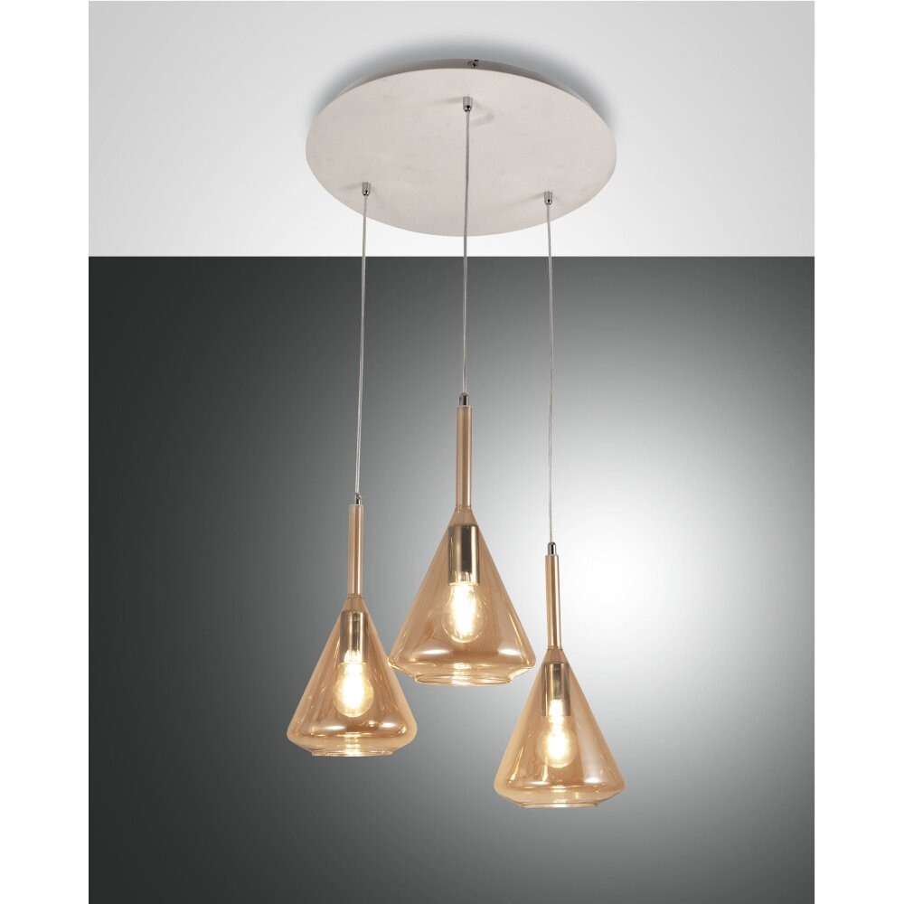 Suspension Fabas Luce Tris Blanc, 3 lumières main product photo