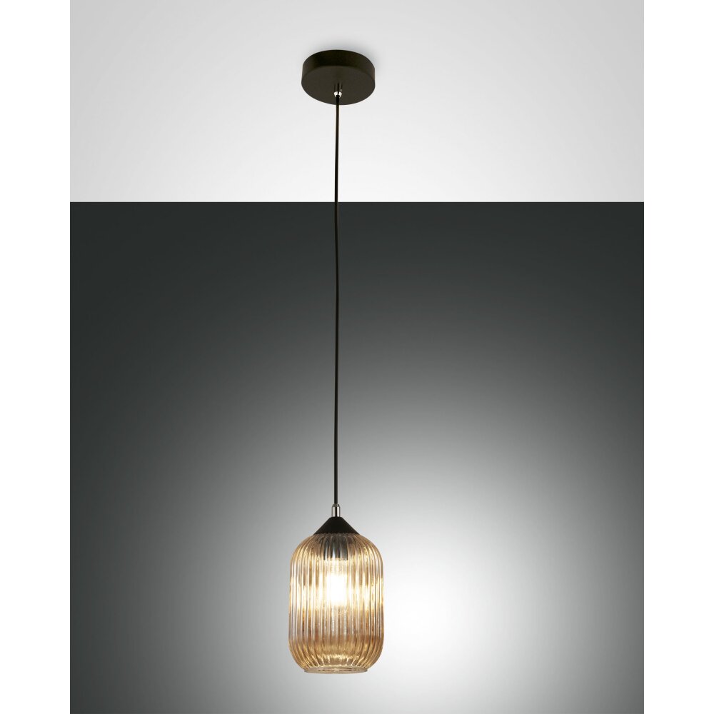 Suspension Fabas Luce Aston Noir, 1 lumière main product photo