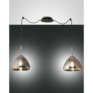 Suspension Fabas Luce Glow Noir, 2 lumières