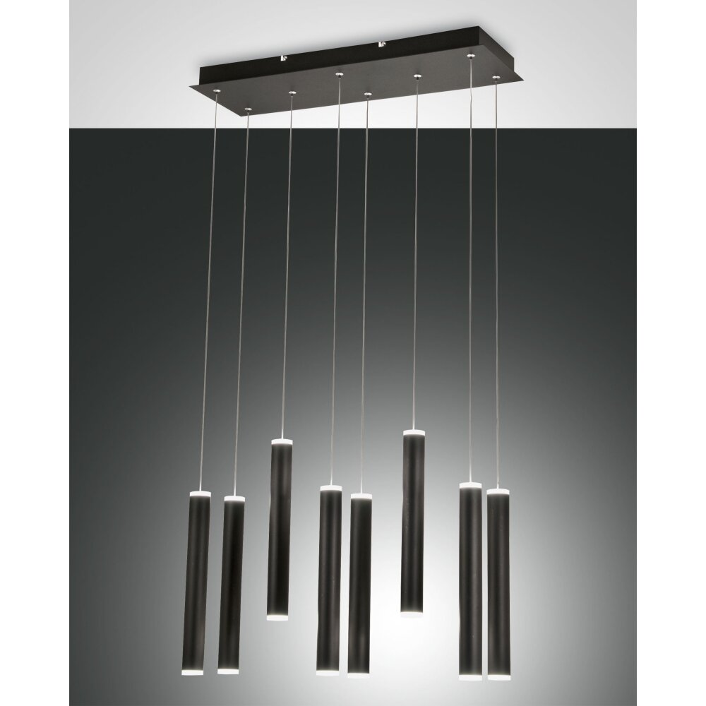 Suspension Fabas Luce Prado LED Noir, 8 lumières main product photo