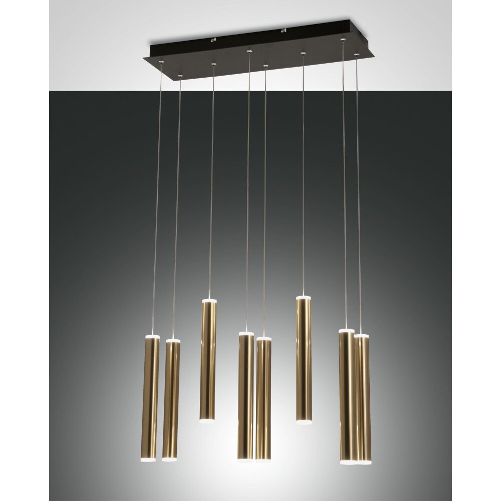 Suspension Fabas Luce Prado LED Or, Noir, 8 lumières main product photo