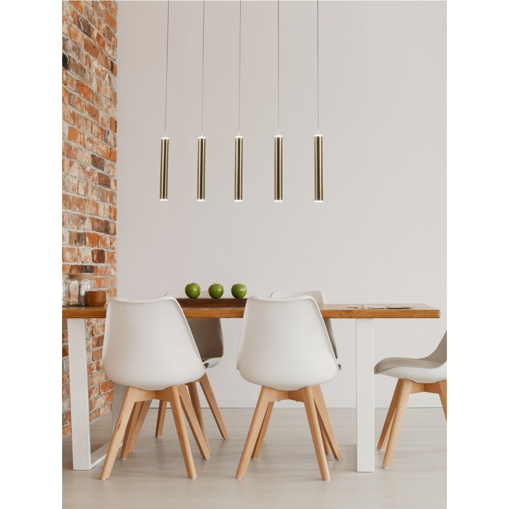 Suspension Fabas Luce Prado LED Or, Noir, 5 lumières main product photo