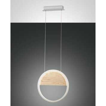 Suspension Fabas Luce Pierre LED Écru, Blanc, 1 lumière