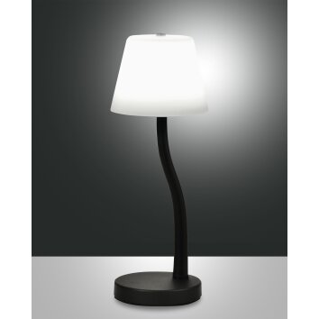 Lampe de table Fabas Luce Ibla LED Noir, 1 lumière