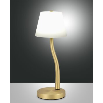 Lampe de table Fabas Luce Ibla LED Laiton, 1 lumière