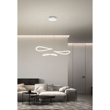 Suspension Fabas Luce Tirreno LED Blanc, 3 lumières