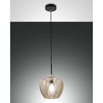 Suspension Fabas Luce Gallura Noir, 1 lumière