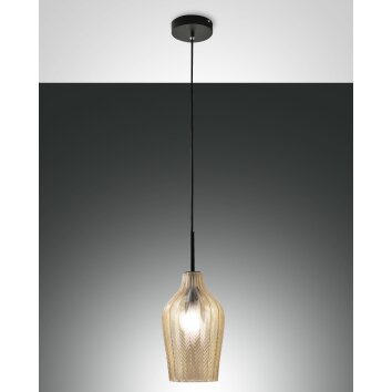 Suspension Fabas Luce Stintino Noir, 1 lumière