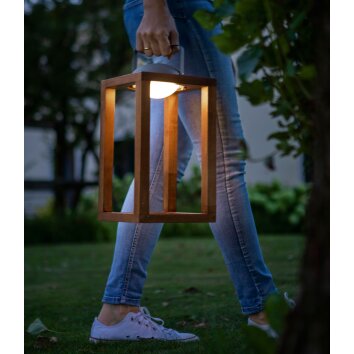 Lampe à poser Fabas Luce Blend LED Bois foncé, 1 lumière